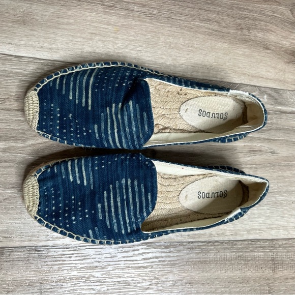 Soludos Blue Canvas Slip On Espadrilles Size 7 - Picture 2 of 13